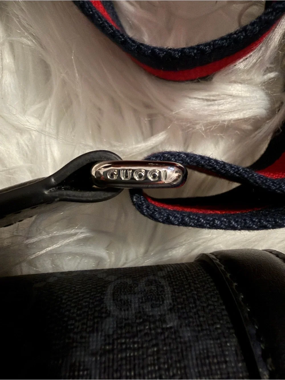GUCCI Black GG Canvas Mini Messenger Bag